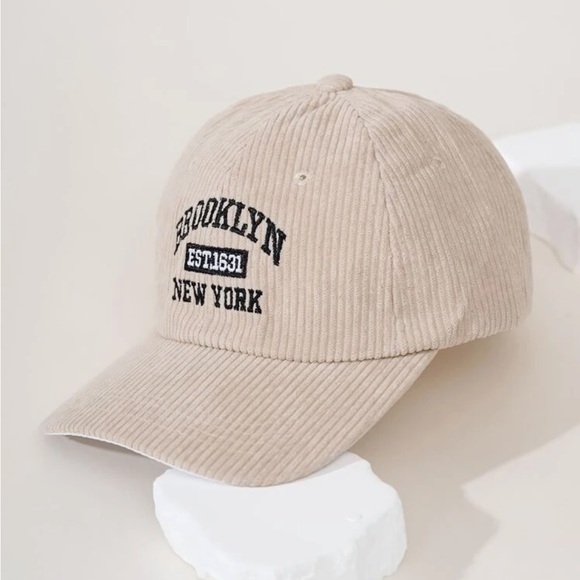 Other - Adjustable Beige + Navy ‘Brooklyn Est.1631 New York’ Baseball Cap OS New